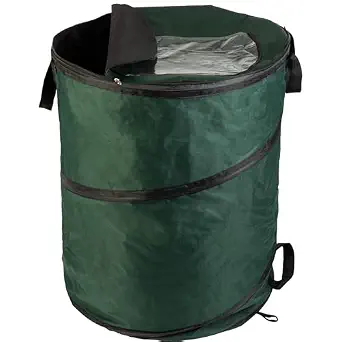 Wakeman Pop Up Outdoor Trash Can, Green, 46 Gallon