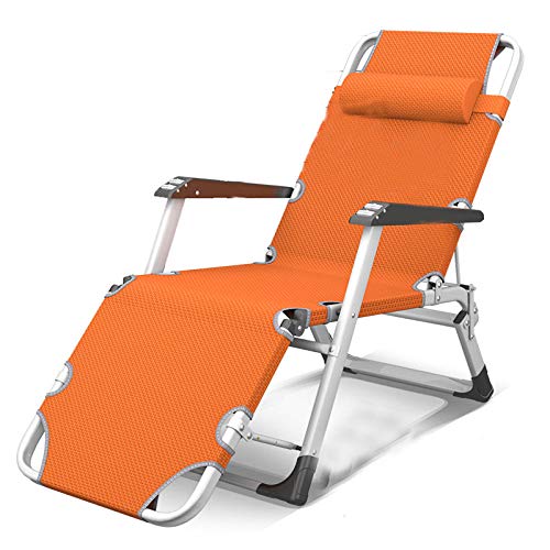 Chaise de jardin pliante orange solide durable et inclinable