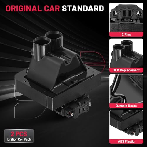 Image of BDFHYK Ignition Coil Packs GN10176 Compatible with Buick Skylark Chevy Beretta Cavalier Malibu Oldsmobile Achieva Alero Calais Cutlass Calais Supreme Pontiac Grand Am Prix Sunfire Set of 2