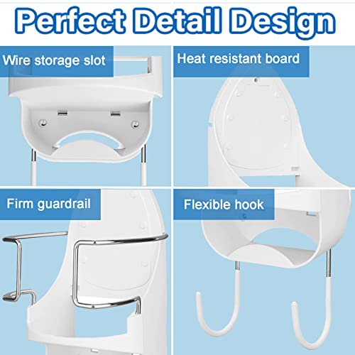 Ironing Board Hanger Wall Mount, Electric Iron Holder Laundry Room Iron And Ironing Board Storage Organizer Shelf With Removable Hooks For Household Bathroom Cabinet - For Less Than 5 Inch Width #TOP4