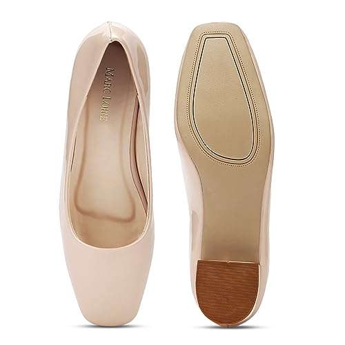 Image of Marc Loire Women Square Toe Solid Block Heel Pumps for Office, Party and Formal Wear