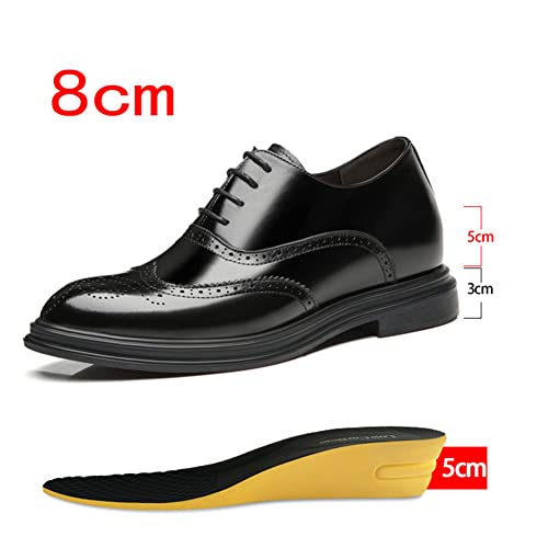 Men's Leather Elevator Oxfords 3.15 Inches Dress Business Shoes Invisible Height Increasing Formal Brogue2