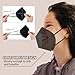 Borje KN95 Face Masks 50 Pcs, Individually Wrapped, 5-Ply Protection Black KN95 Mask, Disposable Face Masks for Adults