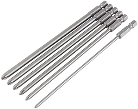 6-Piece Phillips Screwdriver Long Bits 150 mm 1/4 Inch Magnetic Screwdriver Magnetic Phillips Bit Set PH1 PH2 Screwdriver Bits
