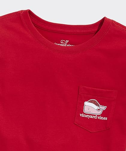 vineyard vines Girls' Glitter Hat Santa Whale Long-Sleeve Pocket Tee4