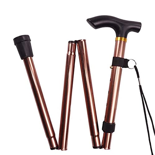 READY MART - Walking Sticks - Collapsible Telescopic Folding Cane Elder Cane Walking Trusty Sticks Elder Crutches For Mothers The Elder Fathers (coffee)