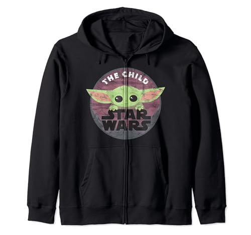 Sweat Star Wars The Mandalorian The Child portrait à capuche zippé pour fan de Grogu