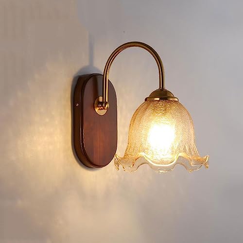 Luces de pared inalámbricas con aplique de cristal y funcionamiento autónomo a pilas