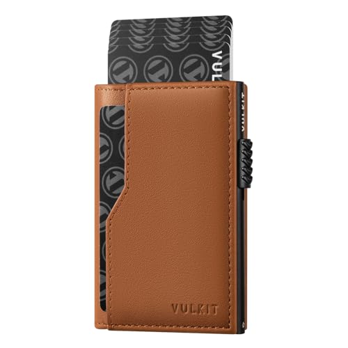 Image of VULKIT Card Holder Wallet with Double ID Windows RFID Blocking Pop Up Wallet Minimalist Design for 12 Cards