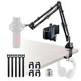 CACENCAN M06 マイク アーム スタンド マイク ブームアームスタンド マイクスタンド アーム 耐荷重：1.8kg マイククリップ＆3/8"-5/8"インチ付き HyperX SoloCast・QuadCast S、AT2020・AT2020USB+・AT2035・AT2050、SHURE、Yetiなどマイクを適用 黒色