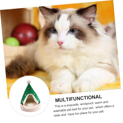 DOITOOL 1 Unidade ninho de estimação de natal casa pet cama para pet ninho de caverna de estimação d