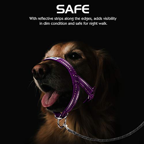 Pawaboo Dog Muzzle, Head Halter Collar for Dog, Pet Dog Nylon