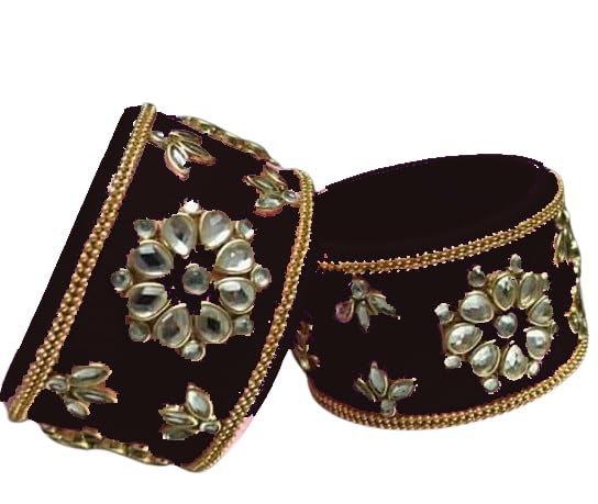 harshanvikaboutique Silk Thread Ladies Trendy Designer Bangles Color Set For Women's Color (Black) (Pack of 2) (Size-2/8)-image-49