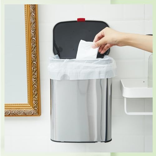 Image of Tioncy Sanitary Napkin Receptacle Wall Mounted Tampon Holder Feminine Hygiene Disposal Container with Removable Inner Bucket Stainless Steel Tampon Disposal Bin Trash Can for Bathroom Restroom Home