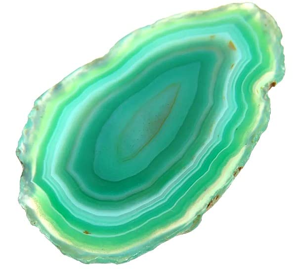 Piedra mineral natural en bruto para meditación de cristaloterapia con cristales (FETTA AGATA VERDE 5-6 CM)