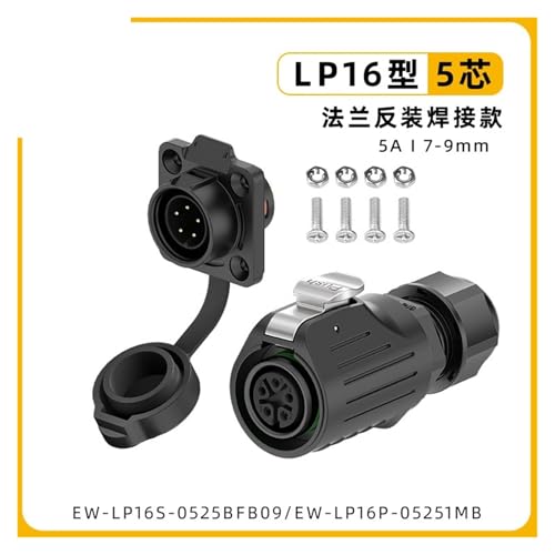 Conector LP16 5P de aviación impermeable macho hembra exterior 3