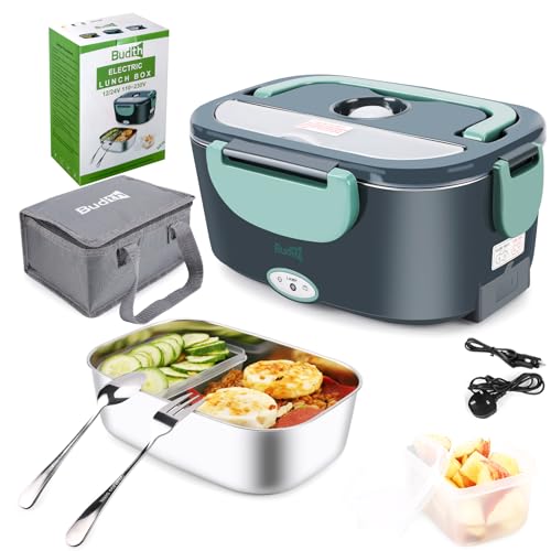 Budth 80W Electric Lunch Box with Stainless Steel Container