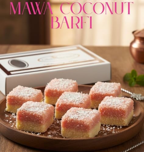 Ghasitaram Gifts Diwali Gifts Sweets- Sugarfree Mawa Coconut Barfi 200 GMS