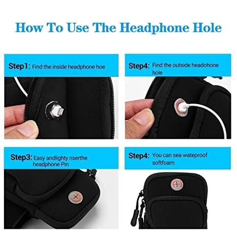 Image of AR-61 Universal Armband for Running Water Resistant Washable Mobile Holder Arm Bag for Fitness Gym Outdoor Sports, Armband for All Smart Phones - Deep Black