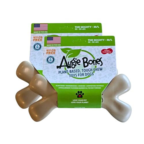 Augie Bones 2-Pack Non-Toxic Dog Toys - Sustainable Roasted Peanut