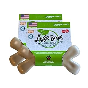 2-Pack Non-Toxic Dog Toys – Sustainable Roasted Peanut Butter Flavored Dog Chew Toys for Aggressive Chewers – Plant-Based Bioplastic Pet Toys – Made in The USA (Mighty)