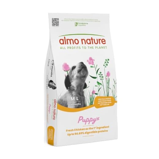 Almo Nature Puppy Trockenfutter für Hunde M-L mit Huhn 12 kg – Alleinfuttermittel für Welpen mittelgroßer und großer Rassen