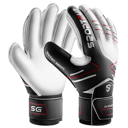 Sportout Iños y Adolescentes,Adultos Guantes de Portero de Futbol,Proporciona un Agarre Poderoso,Protege...