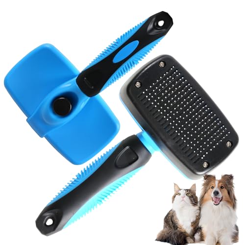 Image of Pet Needle Comb Dog Comb Hair Combiner Dog Hair Comb God Tool for Cat Comb Floating Hair Removal Special Comb for Cat Hair (blue, Small)
