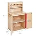 ECR4Kids Play Kitchen Storage Cupboard, Wooden Playset, Natural
