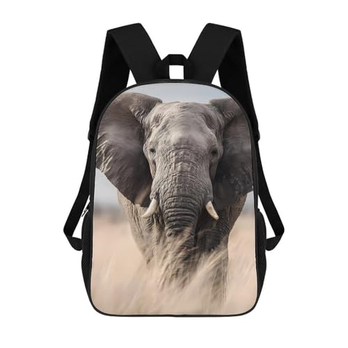 Elephant Classic 17 Inch Backpack Travel Daypack Casual Shoulder Bag with Adjustable Strap for Men Women