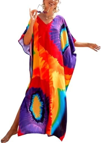 IMAGEKOPE Kaftan Dresses for Women Plus Size Swimsuit Cover up Caftan Maxi Beach Dresses