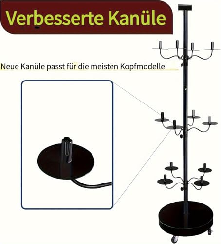 Support à perruques à hauteur réglable pour ranger 12 têtes de mannequin