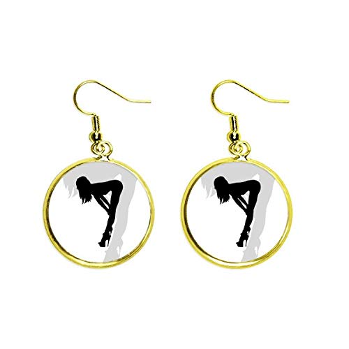 Pendientes de mujer dorados con silueta para regalo especial de cumpleaños
