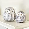 Chubby Night Owl Decor Statue Sculpture Bookshelf Decor Accents Boxed Set of 2 Rustic Brown White 3 4 inches Decorative Resin Figurines