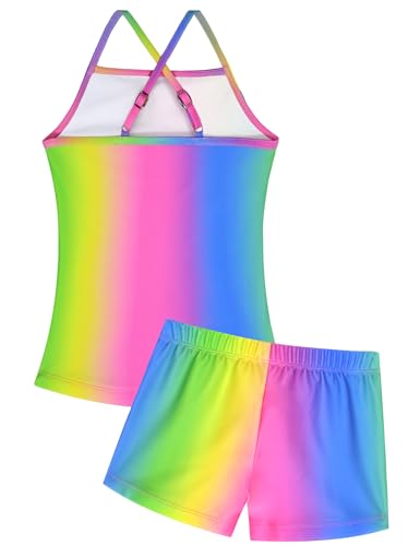 Image of Girls Swimsuit Sleeveless Bathing Suits Back Cutout Summer Swimwear with Removable Chest pad 6-14 Years