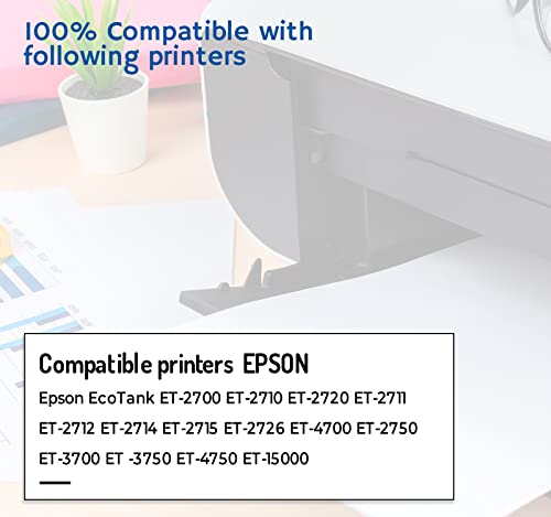 Donkey pc 104 inkt voor Epson Ecotank ET-2700 ET-2710 ET-2720 ET-2711 ET-2712 ET-2714 ET-2715 ET-2726 ET-4700 ET-2750 3700 ET -3750 ET-4750 ET-4750 50 ET-15000 - Image 3