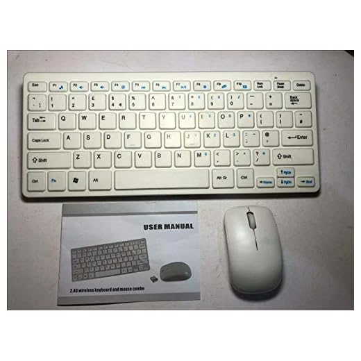 Vitt trådlöst tangentbord och mus för MINIX NEO X8-H (X8H) Amlogic S802-H TV BOX