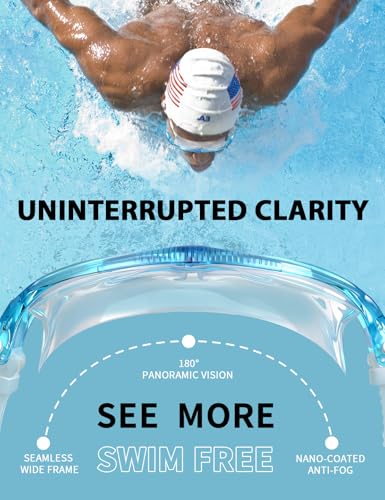 Image of Adult Swim Goggles, Liquid Silicone Anti Fog Swimming Goggles for Men and Women with Anti-Fog /UV & 180 Clear View