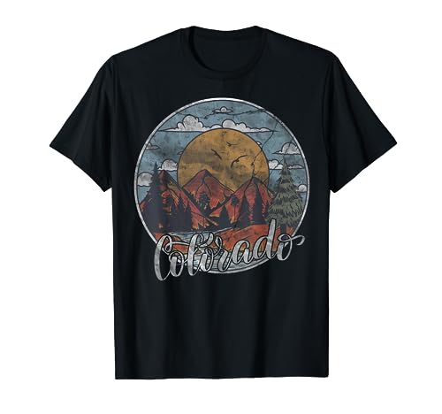 Colorado Rocky Mountains Vintage Tee Esquí Camping Escalada Camiseta