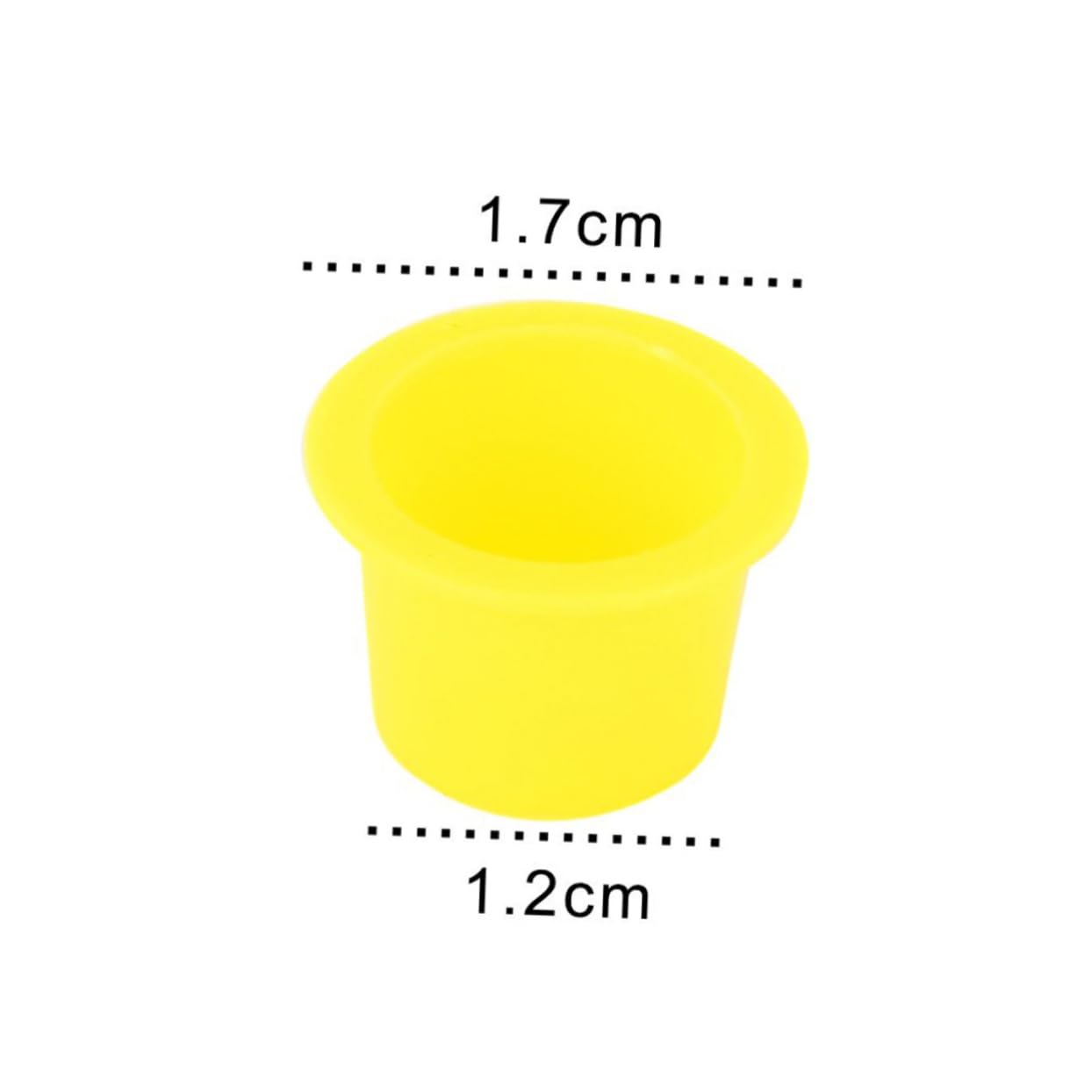 FOMIYES 100pcs Disposable Plastic Ink Cups for Eyelash Makeup Eyebrow Tattooing Yellow Ink Containers for Artists and Amateurs Use No Cleanup Required