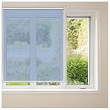 Persiana Enrollable de Ventana Transparente unidireccional persianas enrollables con Efecto de Espejo 55/51/47/35 Pulgadas de Ancho con herrajes balcón Oficina Cocina Sala de Estar (70 × 100