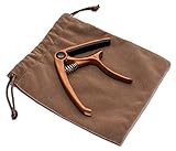 GuitarStuffReady Single Handed Quick Change Guitar Capo - Lightweight, Easy To Move Clamp For Acoustic, Classical & Electric Guitars, Ukulele, Banjo & Bass - No Fret Buzz & No Scratches - Bonus Pouch
