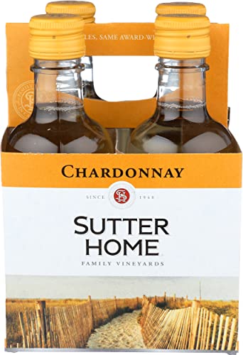 Sutter Home Chardonnay, White Wine, 187 mL Bottles, 4 pack