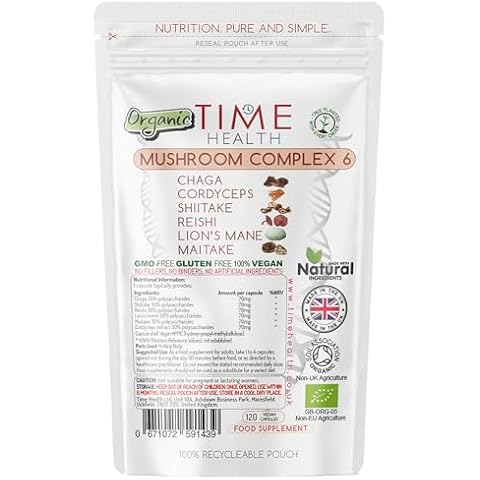 Time Health Mushroom Complex 6 Organic Capsules Cover