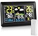 Station Météo Interieur Exterieur Sans Fil, Écran VA de 7,5 pouces, couleur avec indication de la température intérieure et extérieure ainsi que de l'humidité DC Noir