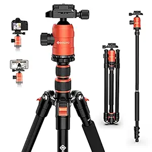 [Upgrade Version] GEEKOTO 77'' Tripod, Aluminum Camera Tripod Monopod, Foldable DSLR Tripod for Travel, Compact Tripod with 360 Panorama Ball Head Quick Release Plate for Travel and Work