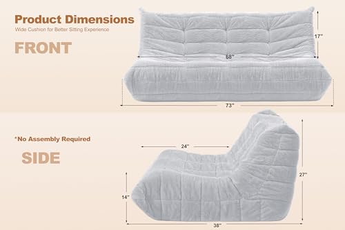 Image of Bean Bag 3-Seater Chair Big Sofa Beanbag Chair for Adults Fireside Chair Bean Bag Lounger with Memory Foam Filled for Home,Apartment or Gaming Venue（LGY Plush）