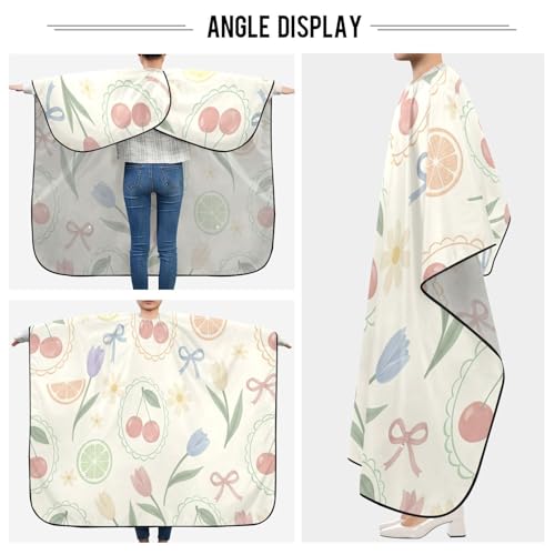 Capa para cortar cabello impermeable floral con cierre ajustable miniatura 5