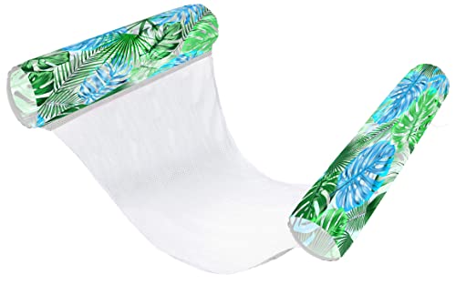 Poolcandy The Resort Collection Water Hammock with Palm Print - Stylish & Comfortable Lounging Accessory for The Pool or Beach, 4-in-1 Palm Print Hammock Pool Float