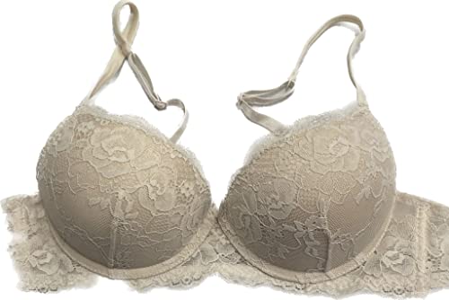 Reggiseno Super Push-Up in Pizzo Effetto Volume 2 Taglie in più con Doppia Coppa Graduata e Ferretto Love And Bra Modello Nicole (2, Champagne)